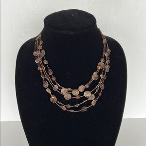 Chico’s Elegant Multi-Layered Bronze Necklace